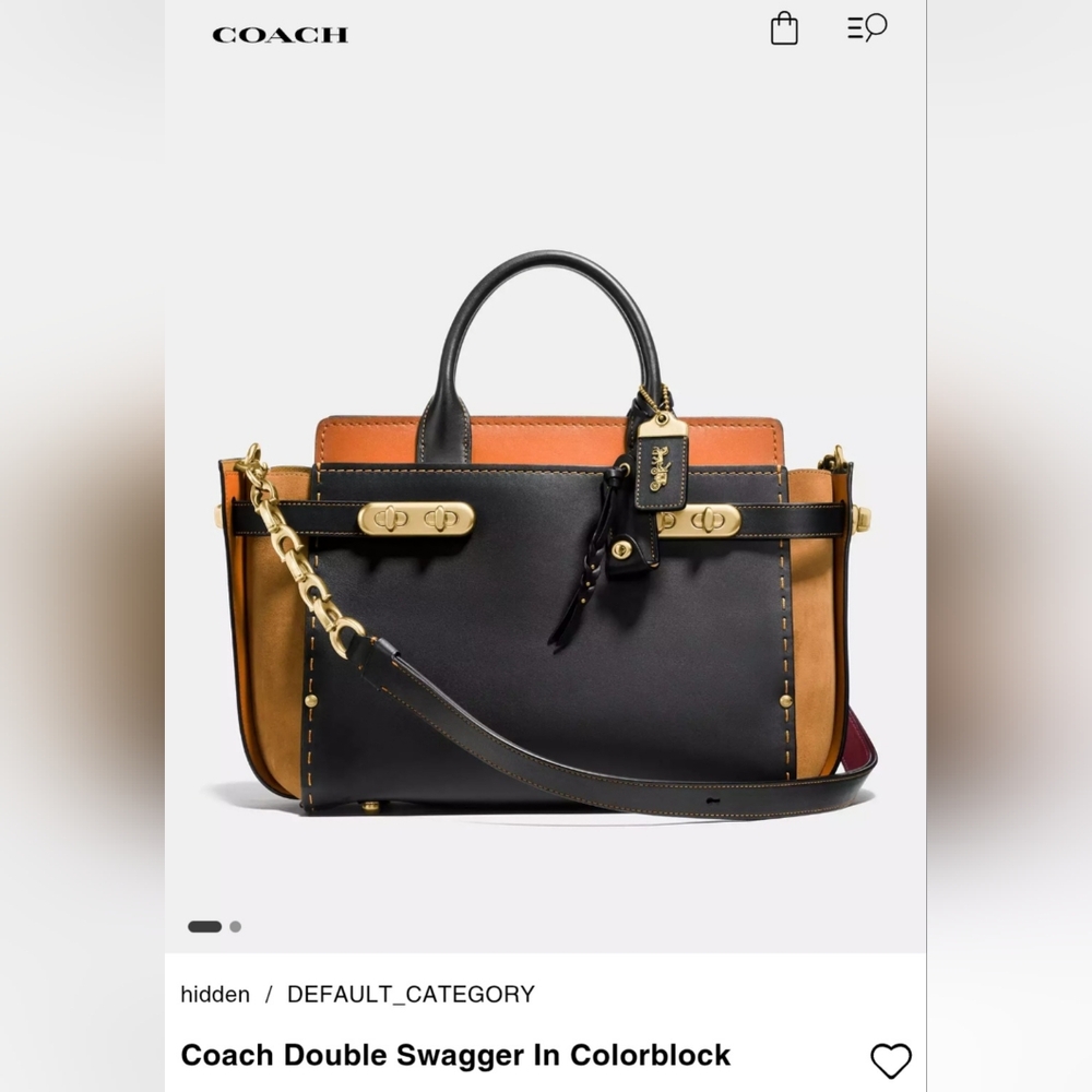 Coach Double Swagger Handbag Style 25497 CB Black New With Tags Gorgeous